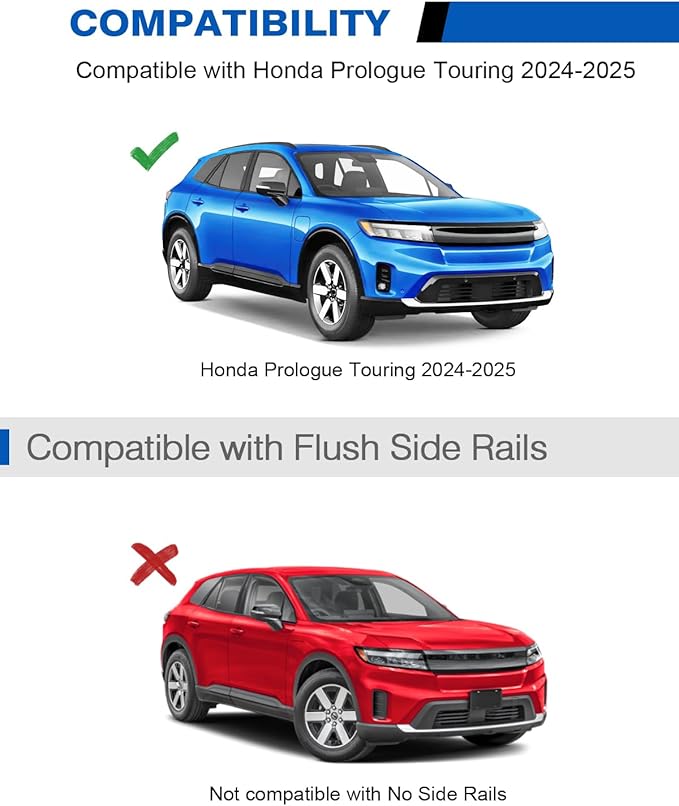 Roof Rack Cross Bars 220lbs Compatible with Honda Prologue Touring 2024 2025 2026, Heavy Duty Aluminum Roof Rails Crossbars Cargo Canoe Black Rooftop Cargo Carrier Luggage.