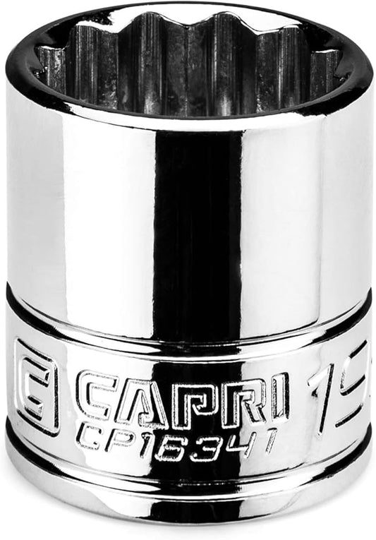 Capri Tools 19 mm Shallow Socket, 3/8 in. Drive, 12-point, Metric