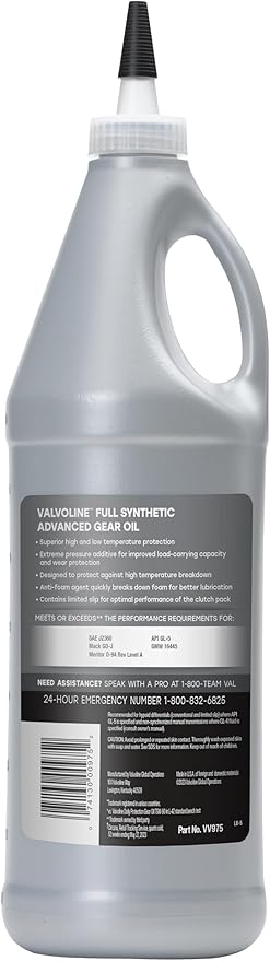 Valvoline SynPower SAE 75W-90 Full Synthetic Gear Oil 1 QT, Case of 12