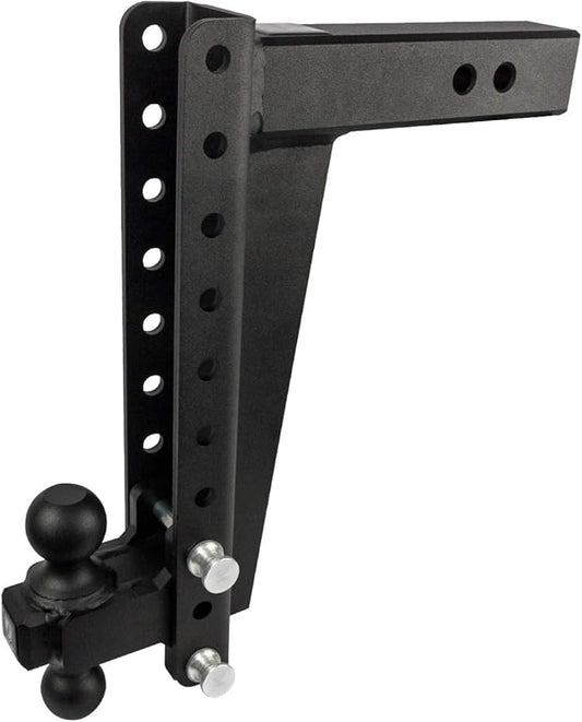 BulletProof Hitches - 2.5" Adjustable Heavy Duty Trailer Hitch (22,000 lb. Rating) - 14" Drop/Rise Trailer Hitch with 2" & 2-5/16" Dual Ball - Powder Coat, Solid Steel, Corrosion-Resistant
