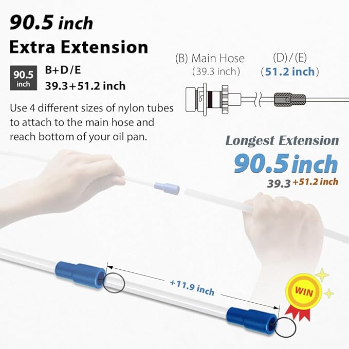 FIRSTINFO A1108USY3 Patented 9L / 2.3 Gallon Taiwan Pneumatic/Manual Oil Vacuum Extractor | Oil Change Pump | 47 Inch Tube