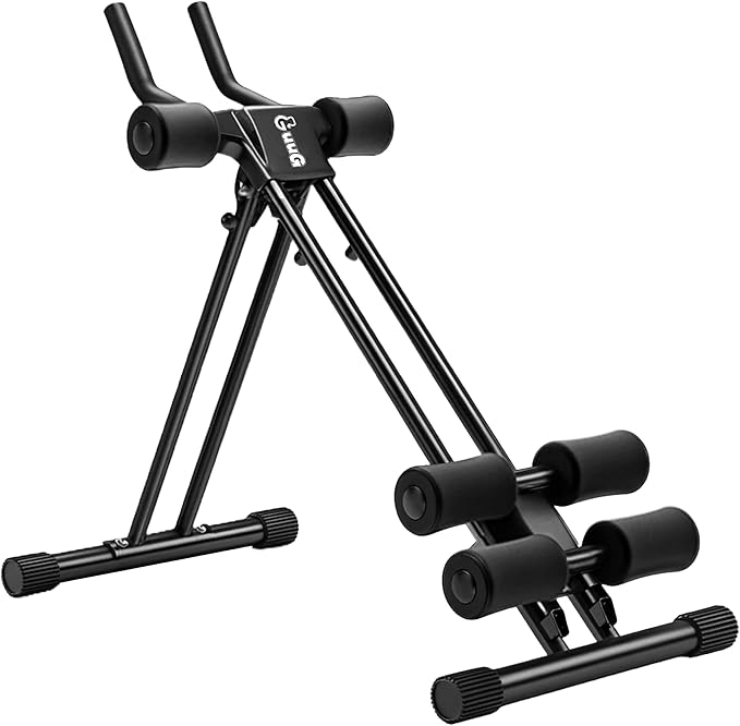 Ab Machine Abdominal Stomach Workout: Adjustable Ab Trainer Machine Ab Cruncher Core Strength Training Equipment for Home Gym Foldable for Women and Men
