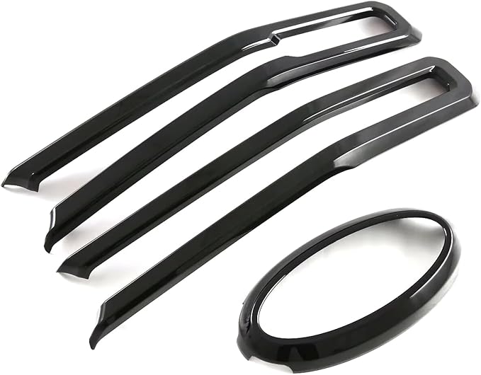 HIGH FLYING for Ford Ranger 2024 2025 Car Exterior Accessories Front Middle Grille Insert Bumper Overlay ABS Gloss Black 3pcs (Only Fit XLT/XL/XLS)