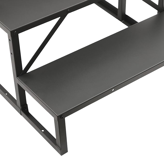 RV Stairs W/Handrail, 4 - Step Stair Hot Tub Steps Swimming Pool Ladder Above Ground, Universal Portable Mobile Home Steps with Handrail for Outdoor