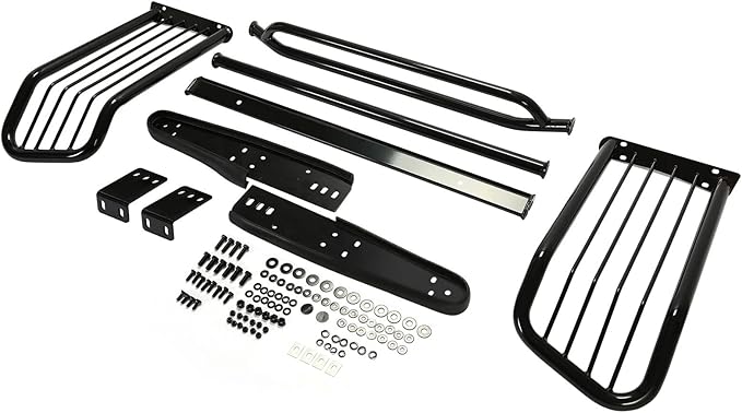 Brush Guard Grille Guard fit for Ford F250/F350/F450/F550 Super Duty 1999-2007 & Excursion SUV 2000-2006 Steel Pickup Trucks Brush Guard Front Bumper Protector Black