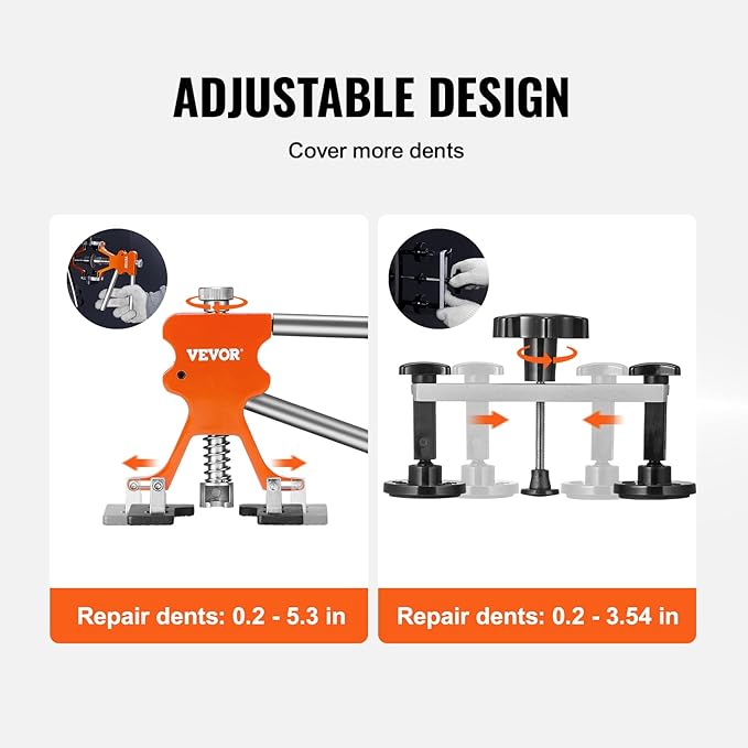 VEVOR 73 PCS Dent Repair Kit, Auto Car Body Paintless Dent Removal Tool Kit, Golden Lifter, Bridge Puller, Slide Hammer Tool Kit for Automobile Body, Washing Machine, Refrigerator