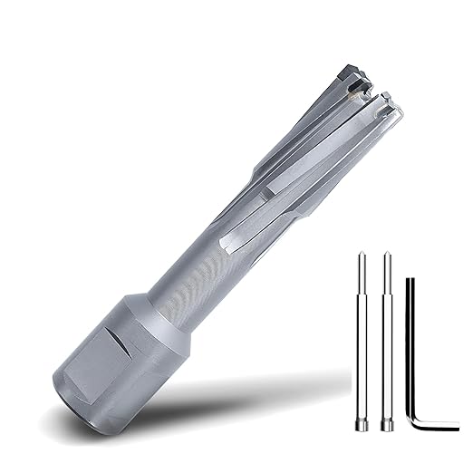 11/16" x 2" Annular Cutter with Weldon Shank,Carbide Tip Annular Drill Bit for Stainless Steel, Iron (2" Depth, 11/16" Diameter)