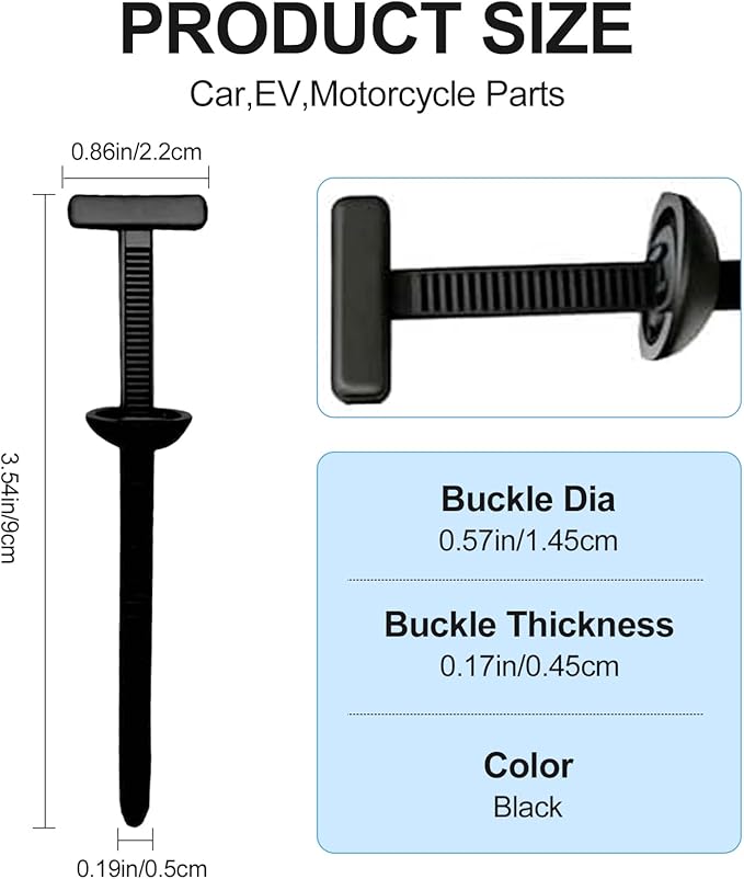 Nylon Universal Cable Tie Buckle,New Multifunctional Cable Tie Buckle for Car Daily Repair,Heavy Duty Self-Locking Nylon Zip Ties Holder,UV Resistant Zipties for Car Daily Auto Fixing (100pcs)