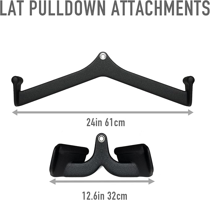 Ergonomic LAT Pull Down Bars, Back and Triceps Strength Training Equipment, LAT Pulldown Attachments, Cable Attachments for Home Gym