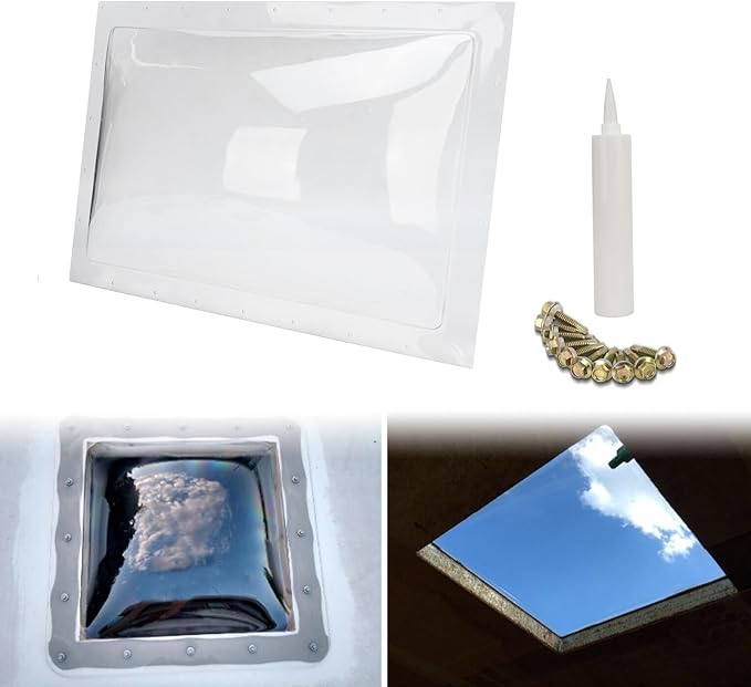 RV Skylight Outer Dome,18"x26" OD Universal Skylight Fits All Standard 14" x 22" Skylight Openings Replacement Travel Trailer RV Camper Truck Replace# SL1422C (Clear)