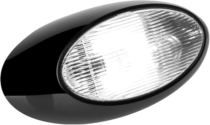 Lumitronics RV 12 Inch LED Oval Outdoor Exterior Scare/Porch Light - Clear Lens (Black)