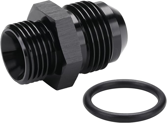 10AN Male Flare to 8AN ORB O-ring Boss Fuel Pump Rail Adapter Fitting Aluminum Black
