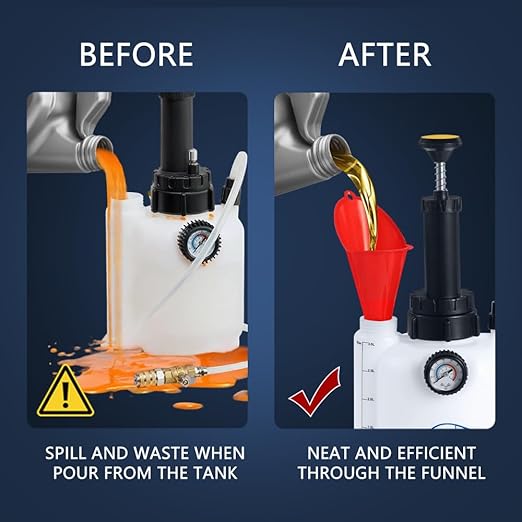 Wayona Transmission Fluid Transfer Pump 3L, 12 ATF Adapters, Manual Automotive Transmission Fill Pump Set Oil Filling Filler System Fluid Transfer Dispenser Pump Tool Kit with Pressure Gauge and Scale