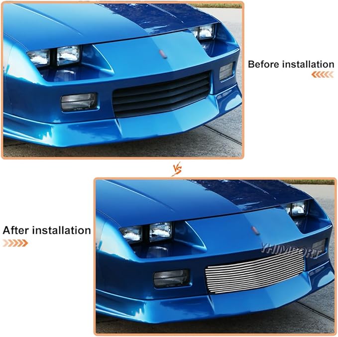 Lower Bumper Grill Insert Fits 1988 89 90 91 92 Chevy Camaro Front Grille Aluminum Chrome