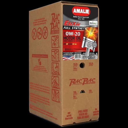 Amalie Elixir Full Synthetic 0W-20 DEXOS1 (160-65750-21) 6 Gallon RacPac | Made in USA