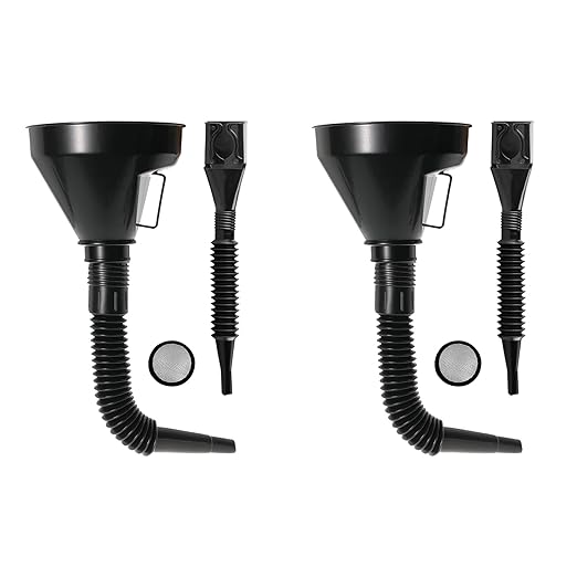 4 PcsOil Funnel Kit,Car Oil Funnels for Automotive Use,Flexible Oil Funnels,Wide Mouth Automotive Flex Funnel with Hose&Mesh Screen Filter for Car Motorcycle Engine Oils Gasoline Diesel Water Liquid