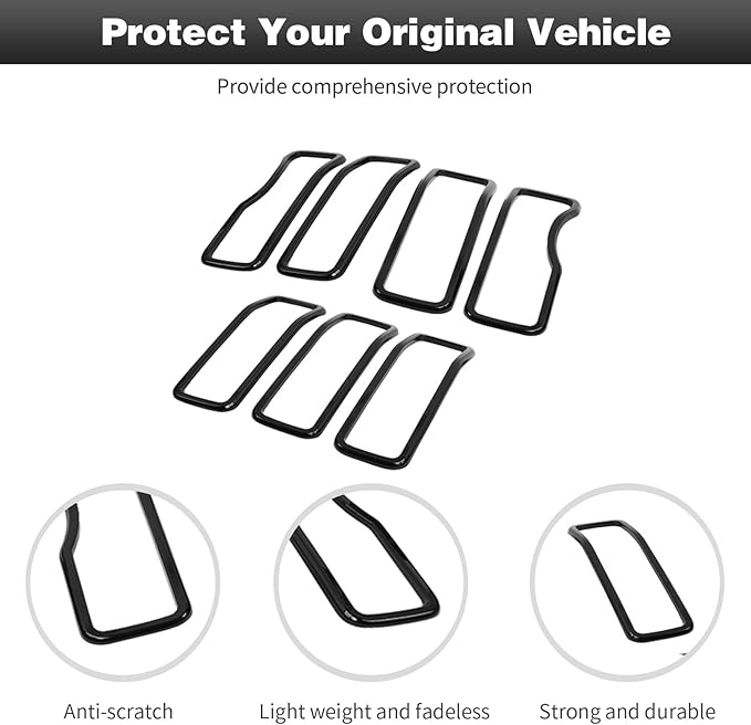 CheroCar for JL Front Grille Grill Insert Cover Trim Exterior Accessories for Jeep Wrangler JL 2024+,Black