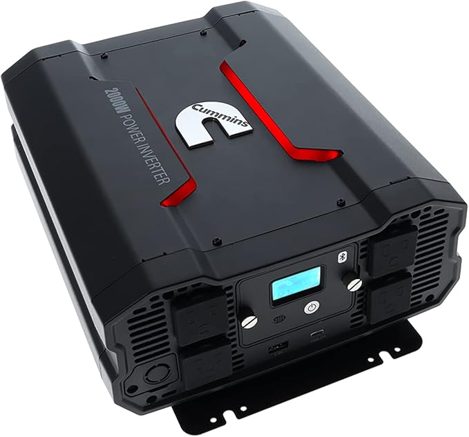 Cummins 2000 Watts Inverter Modified Sine Wave Truck Inverter 12 Volts to 110 Volts Four AC Outlets Two USB Ports (Plus Full Cable Kit) - CMN2000W - Inverters for Vehicles, Van Life, Camping