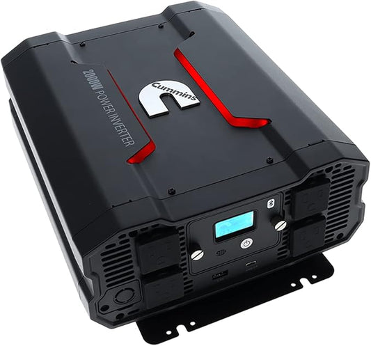 Cummins 2000 Watts Inverter Modified Sine Wave Truck Inverter 12 Volts to 110 Volts Four AC Outlets Two USB Ports (Plus Full Cable Kit) - CMN2000W - Inverters for Vehicles, Van Life, Camping