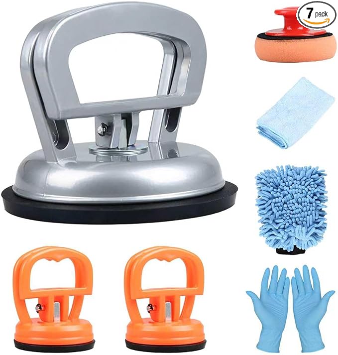 Dent Puller, Car Dent Puller Kit 7 Pack, Strong Dent Removal Tool for Car Suction, Dent Repair Kit for Cars Body, Glass, Screen, Moving Objects