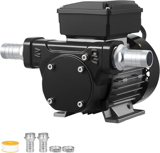 VEVOR Oil Transfer Pump 110V, 16 GPM 60 L/min, AC Electric Fuel Transfer Pump for Diesel Kerosene Biodiesel, 8 ft/2.4 m Max Suction Lift, 45 ft/13.7 m Max Lift, for Vehicles, Construction Sites, Farms