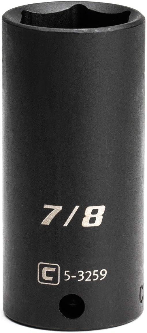 Capri Tools Deep Impact Socket, 3/8-Inch Drive, 6-Point, SAE (7/8-Inch)