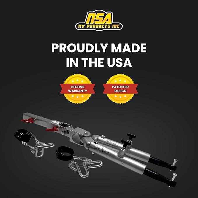 NSA RV - Ready Brute II Aluminum Tow Bar (8,000 lbs) - Non-Braking, All-Terrain, Non-Binding, Made in USA
