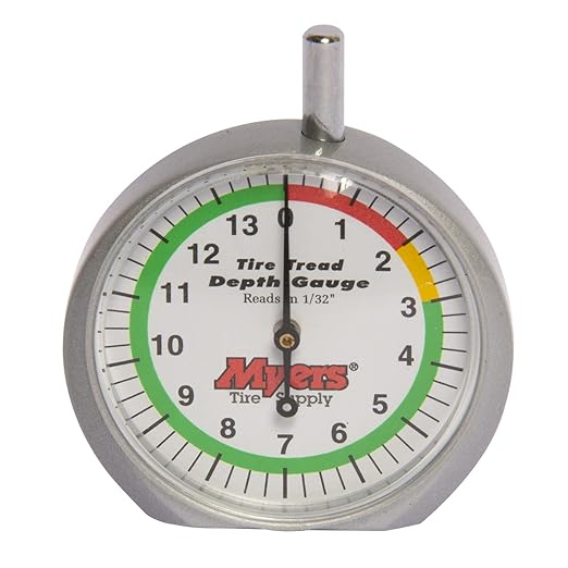 Myers Tire Supply Color Coded, Heavy Duty Professional 1/32 inch Increment Tire Tread Depth Gauge with Durable case, Identifies Tire Wear, Professional or Home Auto Mechanics