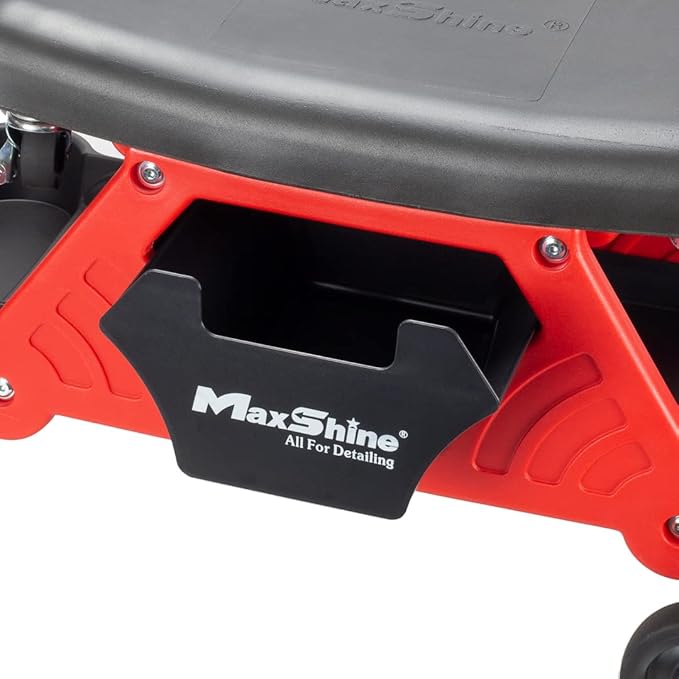 Maxshine Detailing Creeper Seat with Built-in Storage | 2-in-1 Modular Rolling Garage Stool with Tool Tray | Mechanic Shop Seat for Car Detailing, Polishing, Repairs & Auto Care