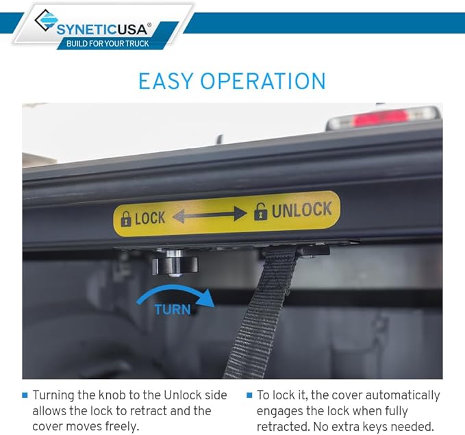Syneticusa AR Automatic Retract Hard Tonneau Cover Fits 2022-2026 Ford Maverick 4'6" (54.4") Truck Bed Waterproof Retractable Accessories