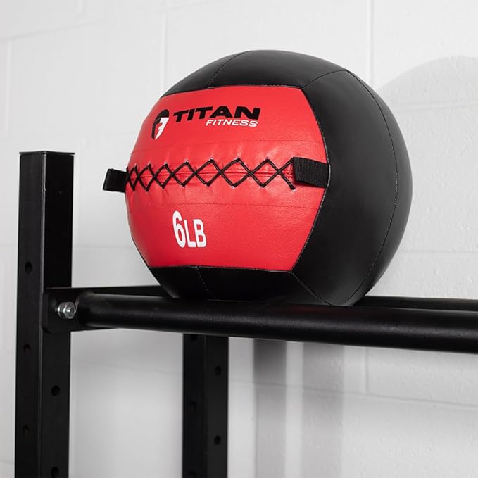 Titan Fitness Soft Leather Medicine Wall Ball Durable, Endurance, Cardio, Core Strength