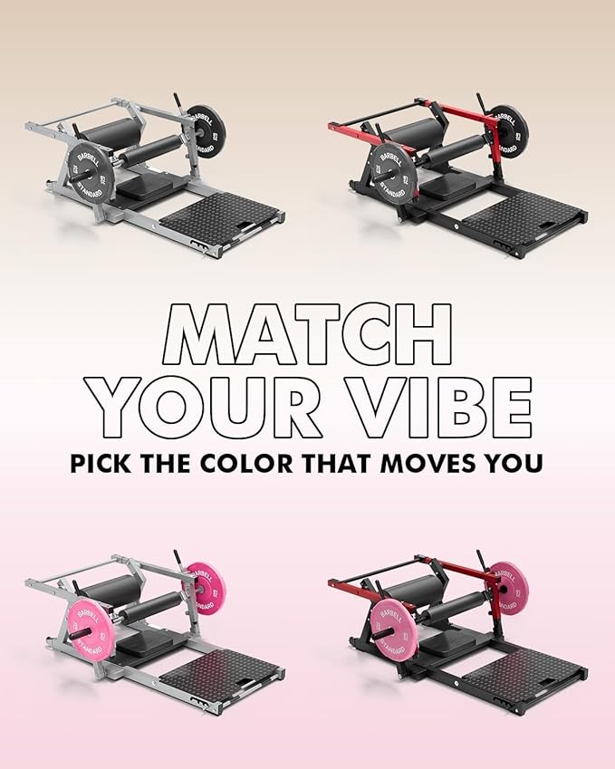 GMWD Hip Thrust Machine, 800LBS Plate-Loaded Glute Bridge Machine with Weight Holder, Heavy Duty Butt Exercise Equipment for Glute Muscles Building and Butt Shaping, Adjustable Footboard, Red