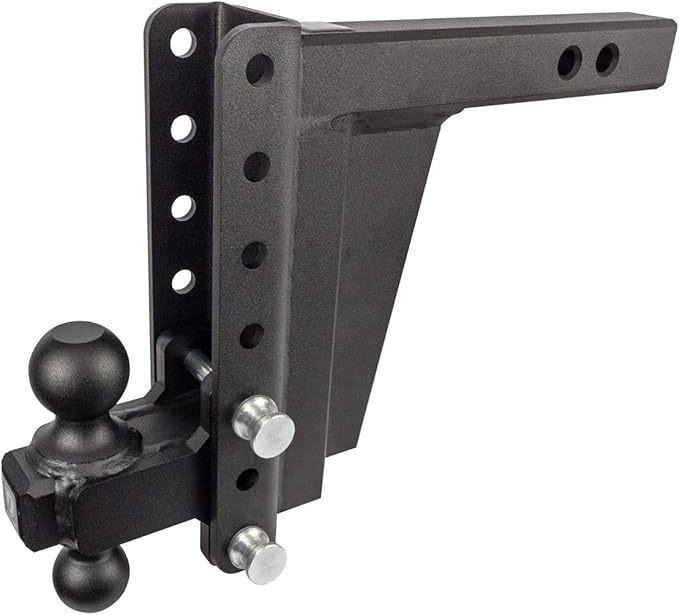 BulletProof Hitches - 2.0" Adjustable Extreme Duty Trailer Hitch (30,000 lb. Rating) - 8" Drop/Rise with 2" and 2 5/16" Dual Ball - Powder Coat, Solid Steel, Corrosion-Resistant