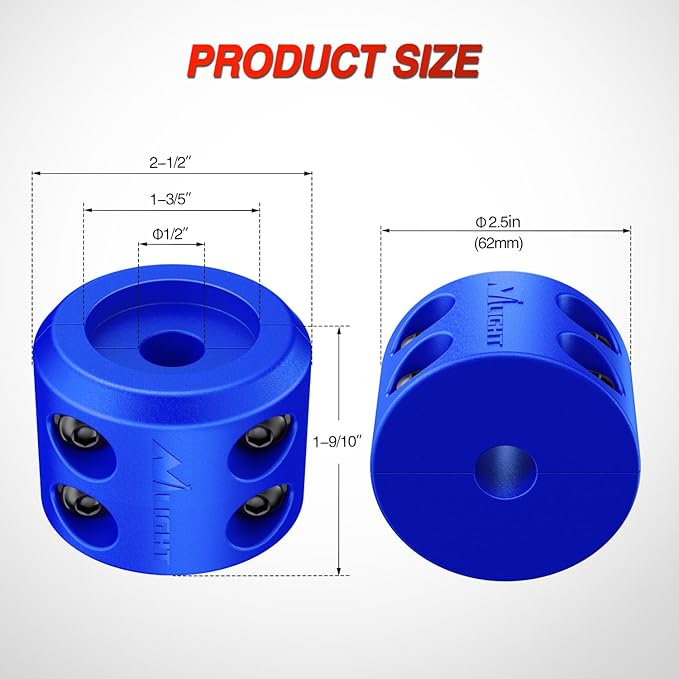 Nilight Winch Stopper for ATV UTV Truck SUV Winch Cable Hook Rubber Stopper 2 Pack Protect Towing Hook Synthetic Rope Winch Accessories Rope Line Saver with Stainless Steel Screws Allen Wrenc, Blue