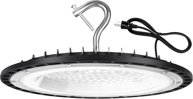 100W UFO Led High Bay Light Fixture,5000K Daylight Commercial Shop Bay Lighting,120v,15000LM,[450W MH/HPS Equiv.] US Plug Area Lighting for Garage/Warehouse/Barn/Gym/Factory/Workshop