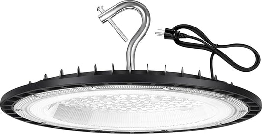 100W UFO Led High Bay Light Fixture,5000K Daylight Commercial Shop Bay Lighting,120v,15000LM,[450W MH/HPS Equiv.] US Plug Area Lighting for Garage/Warehouse/Barn/Gym/Factory/Workshop