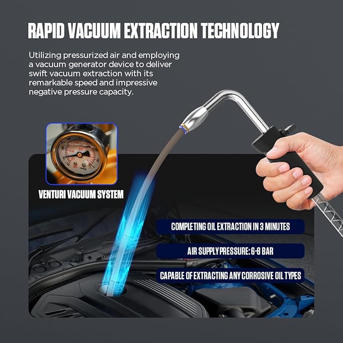 AUTOOL Self-Evacuating Portable Oil Drainer, Steel 18-Gallon Fluid Evacuator W/Bowl, Air Operated Drainer for Oil Change Combination of Pumping, Draining, Recycling, Emptying of Waste Oil