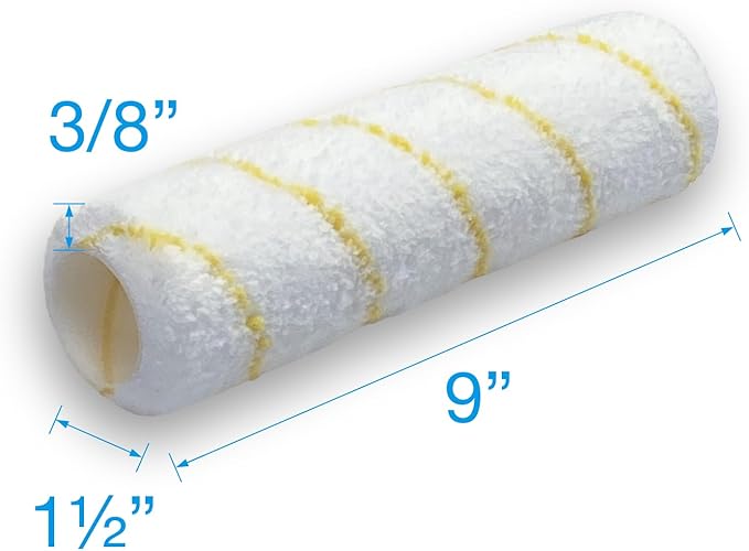 King Origin 9 Inch Microfiber Paint Roller Covers 1/2 Nap - 12 Pack, Professional Wall & Ceiling Paint Supplies, Paint Roller Naps for Roller Frame, No Drip Painting Tools for Home