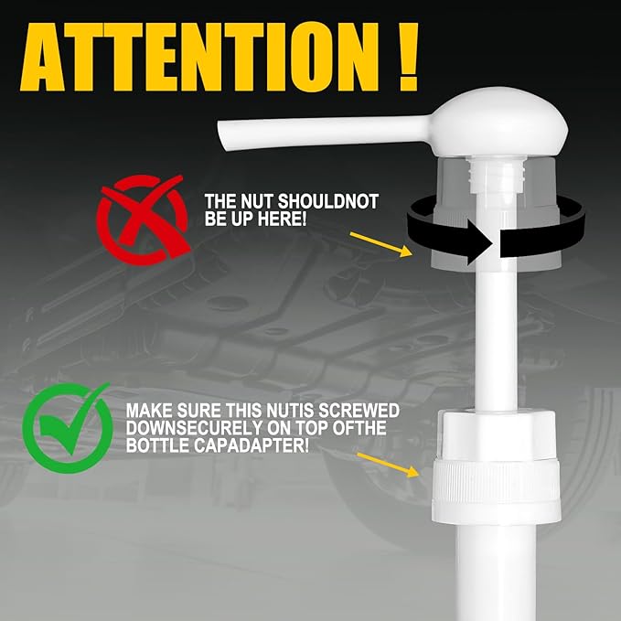 30cc Hand Oil Transfer Pump Fluid Pump for Gallon Bottles and Wide-Mouth Quart Bottles - Transfers Gear Oil, Transmission Fluid, Differential Fluid, and Antifreeze