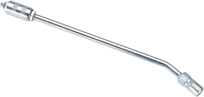 LUMAX LX-1434 Silver 14" Extension Adapter. for Far-to-Reach Grease Fittings on Cars, Trucks, Farm Equipment. Equipped with Hydraulic Coupler and Slide-on Locking Sleeve.