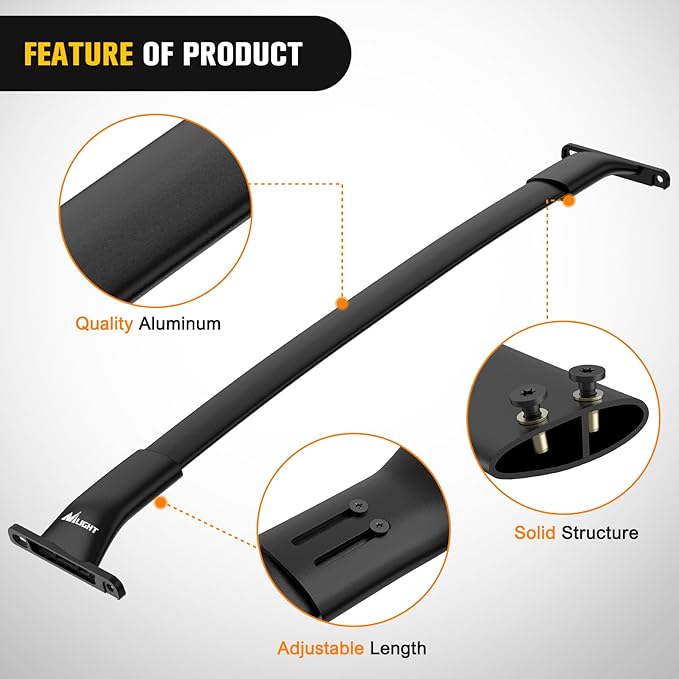 Nilight Roof Rack Cross Bars Fit for Ford Escape KUGA 2013 2014 2015 2016 2017 2018 2019 with Side Rails, Adjustable Aluminum Car Crossbars for Cargo Carrier Luggage Bike Kayak Rooftop Tent Snowboard