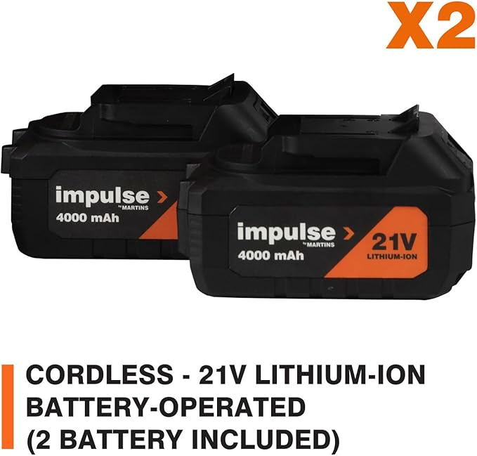 Impulse 1/2" Cordless Impact Wrench Kit with Two 21V Lithium-ion Batteries Included, Hight-torque 797 ft-lb, Charger, 3-Speed, Brushless Motor-type, Design for Heavy-duty Applications