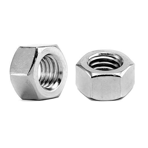 1/2-13 Hex Nuts 50Pcs 304 Stainless Steel 18-8, Full Thread, Hex Drive, Bright Finish by SG TZH