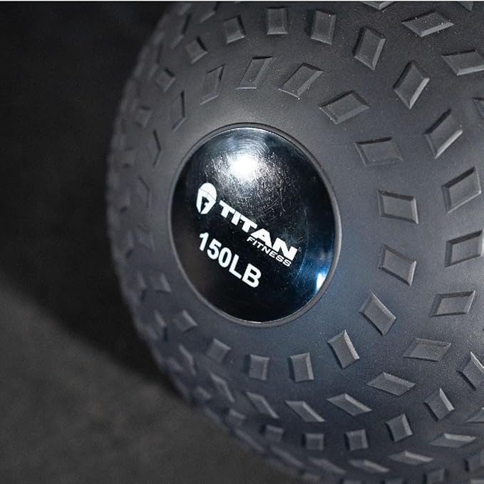 Titan Fitness Rubber Tread Slam Ball, Dead Bounce, Weight Workout - Throw, Catch, Slam, Twist
