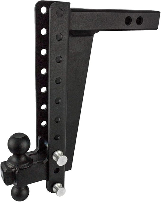 BulletProof Hitches - 2.0" Adjustable Heavy Duty Trailer Hitch (22,000 lb. Rating) - 14" Drop/Rise Trailer Hitch with 2" & 2-5/16" Dual Ball - Powder Coat, Solid Steel, Corrosion-Resistant