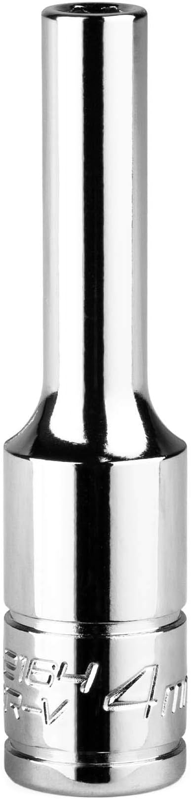 Capri Tools Deep Socket, 1/4-Inch Drive, 6-Point, Metric (4 mm) (1-2164)