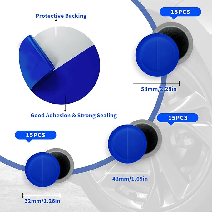 54Pcs Tire Patch Kit Heavy Duty, Tire Repair Tools 42 mm 55 mm Tungsten Steel Buffing Wheel with 32/42/58mm Tire Patches, Inner Liner Scraper, Tire Patch Roller for Car Grinding Polishing Accessories