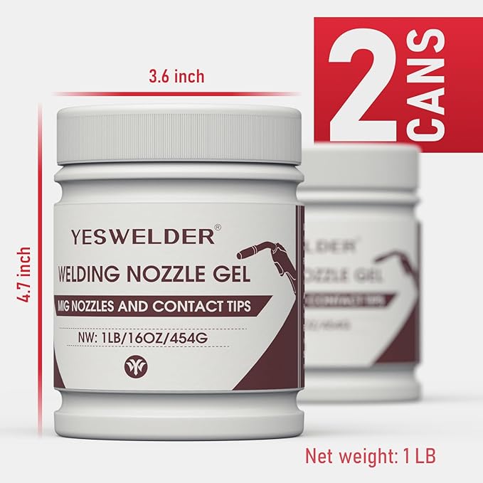 YESWELDER Welding Nozzle Gel for MIG Welding, Anti-Spatter Dip Gel for MIG Torch And Contact Tips (16 Ounces*2 Cans)
