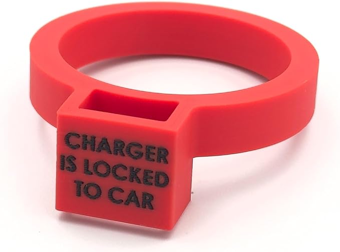 Door Dock for Tesla/J1772 Adapter for Model Y and Charger Locking Ring Bundle 2023-2025 (Red)