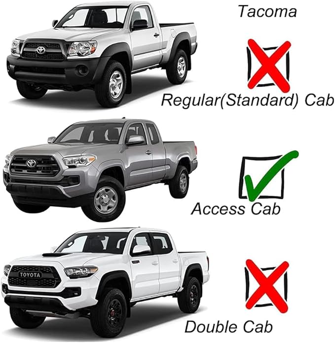 Original 4pcs Rain Guards Set, Outside Mount Window Deflectors, Good Looking Side Window Visors Compatible with 2005-2015 Toyota Tacoma Extended Cab (Access Cab) Pickup |TY4P07|